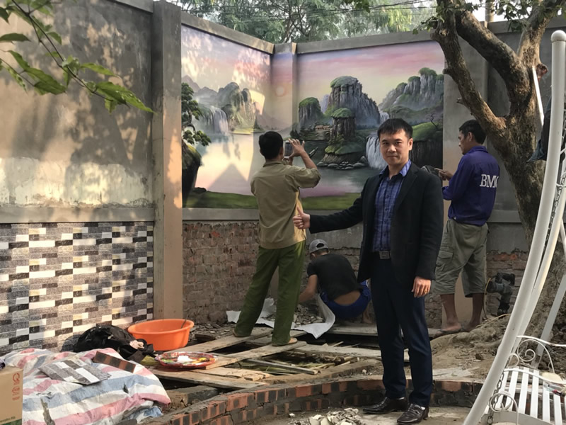 Thi công Hồ cá koi nhà Anh Hà TP Vinh
